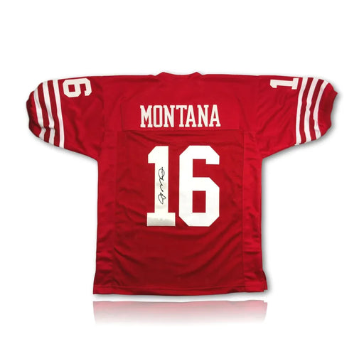 Joe Montana Signed Red San Francisco 49ers Jersey COA JSA Autograph Home