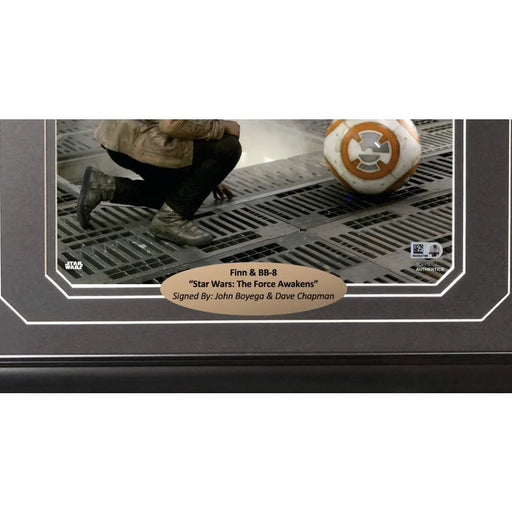 John Boyega Dave Chapman Signed Star Wars 8x10 Photo Framed Finn BB-8 Topps COA