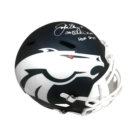 John Elway Signed Inscribed ’MVP’ & ’HOF’ Broncos AMP FS Helmet JSA COA Denver Autograph