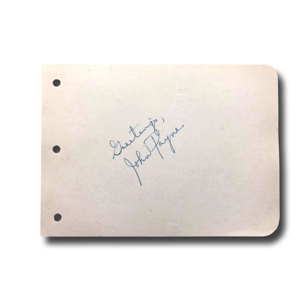 John Payne Hand Signed Album Page Cut JSA COA Autograph 99 River Street Actor
