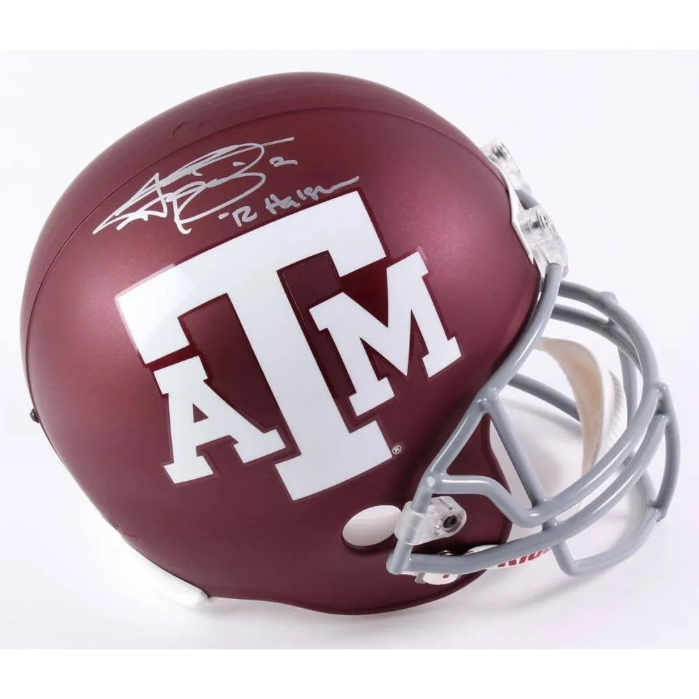 Johnny Manziel Signed Texas A&M Fs Helmet Inscribed Heisman Autograph COA JSA