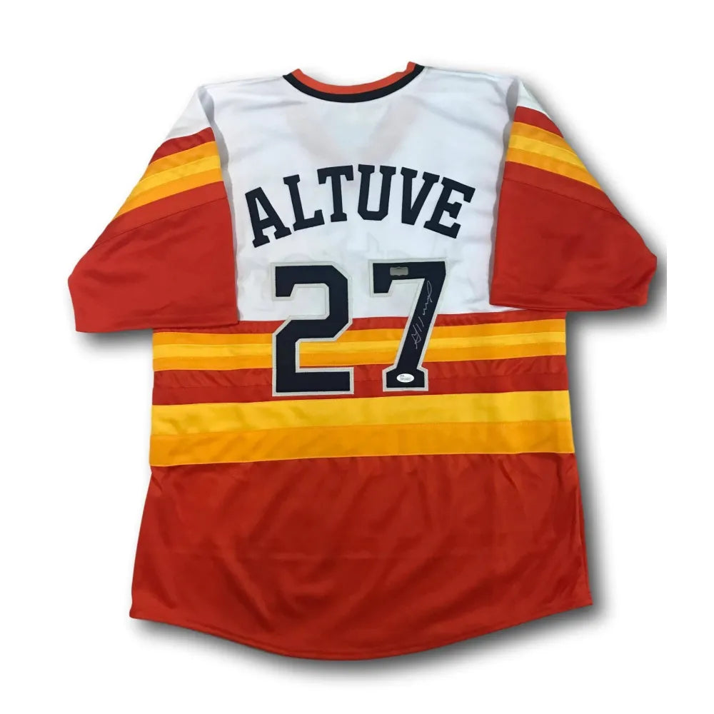 Jose Altuve Autographed Houston Astros Rainbow Nike Jersey- JSA W *Silver