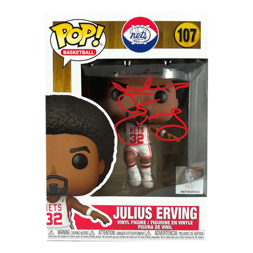 Julius Erving Signed Funko Pop #107 COA JSA Philadelphia 76ers Autographed Dr.J