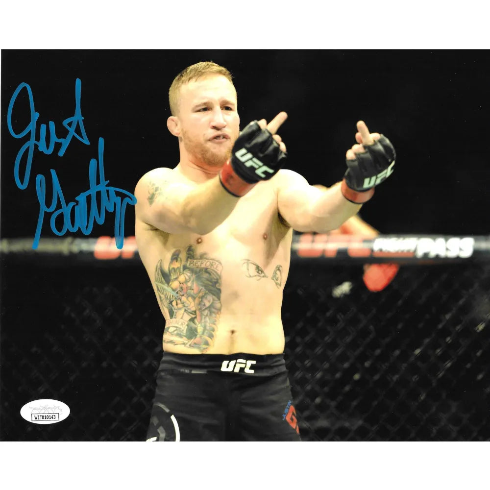 Justin Gaethje Autographed 8x10 Photo The Highlight MMA UFC JSA COA Signed
