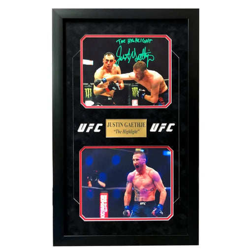 Justin Gaethje Signed Inscribed UFC Framed 8x10 Photo Collage JSA COA Autograph