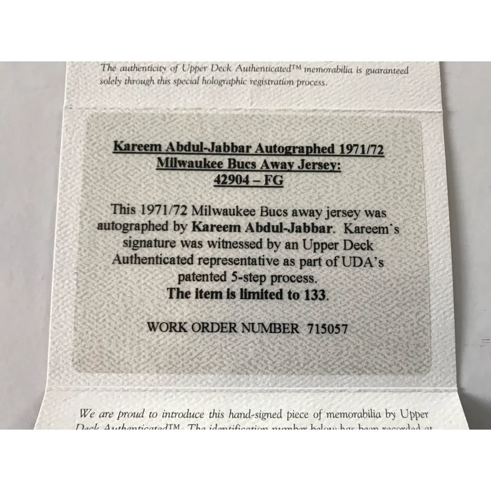 Kareem Abdul-Jabbar Signed Custom Framed Cut Display with Jersey