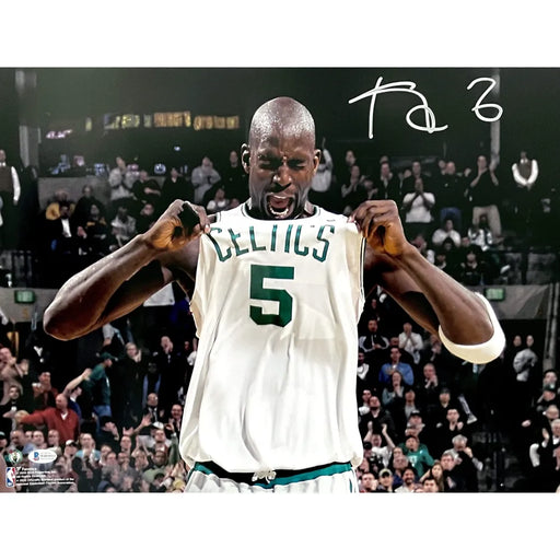 Kevin Garnett Signed Boston Celtics 16X20 Photo COA BAS Autograph Yelling