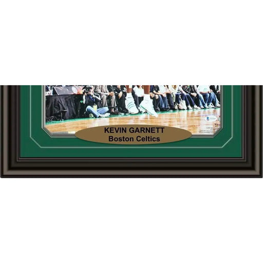 Kevin Garnett Signed & Framed Boston Celtics 16X20 Photo COA Autograph