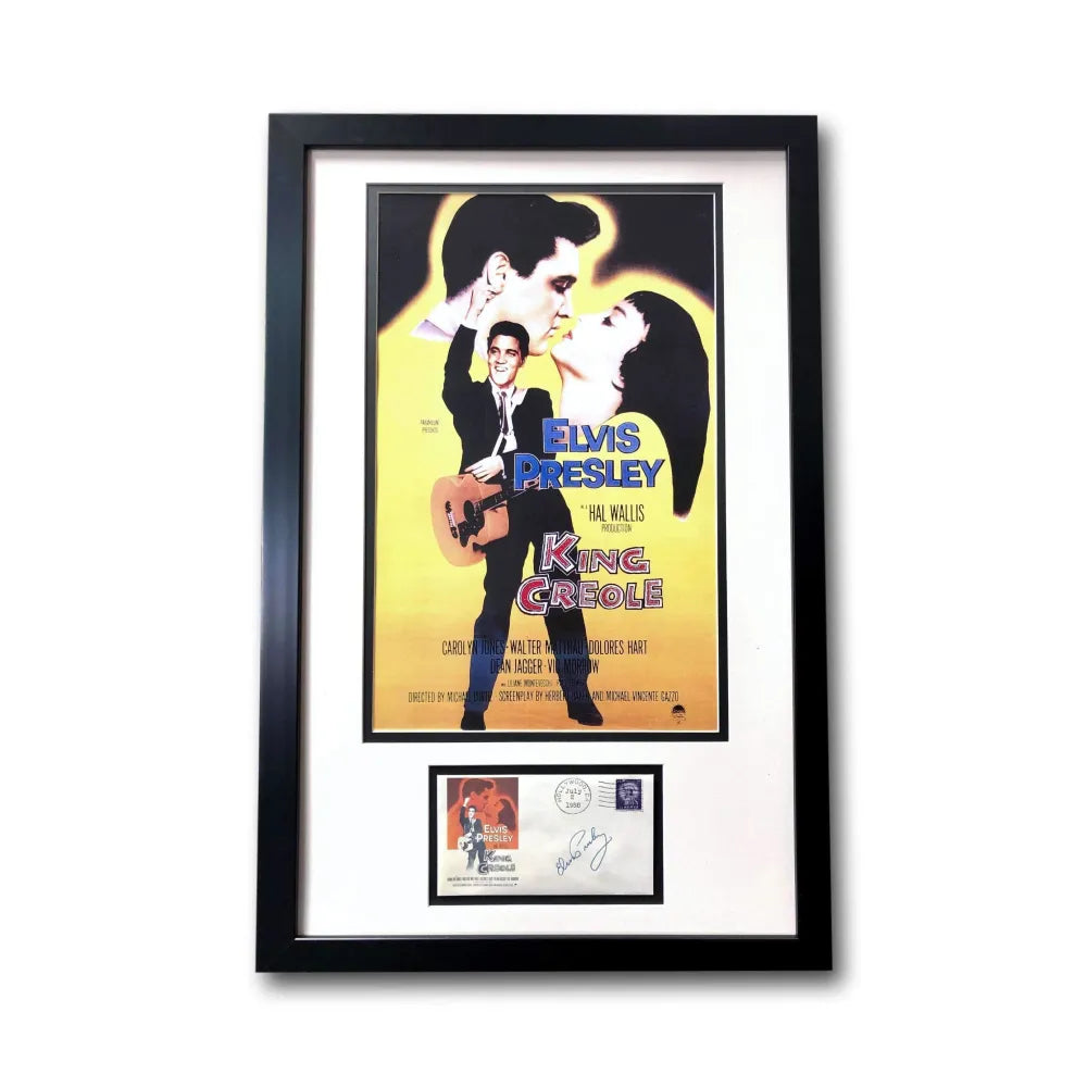 King Creole Presley Framed Collage W/ Facs Autograph COA