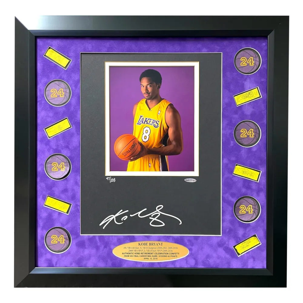 Kobe Bryant Los Angeles Lakers Autograph Signed Framed Authentic Stat Jersey  Limited Edition Numbered 4 Picture Sude Matted Gold Upper Deck Authentiated  Certified at 's Sports Collectibles Store