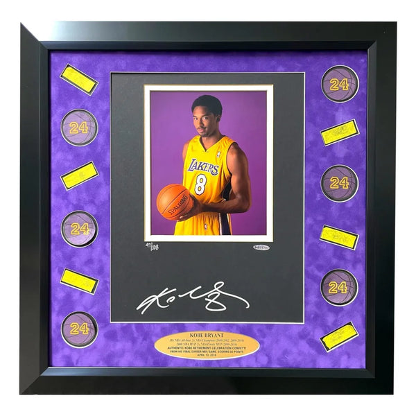 Kobe Bryant Autographed Framed Lakers Jersey - The Stadium Studio