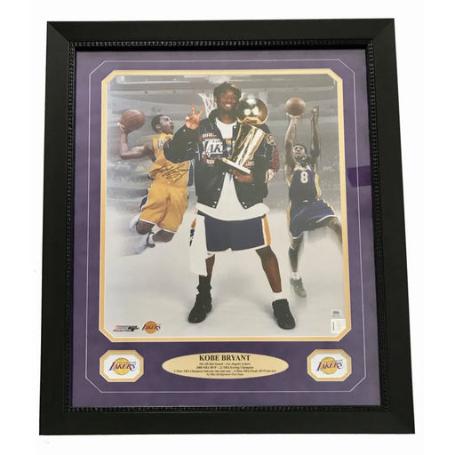 Kobe Bryant Signed 16X20 Photo Framed Collage COA PSA/DNA Lakers