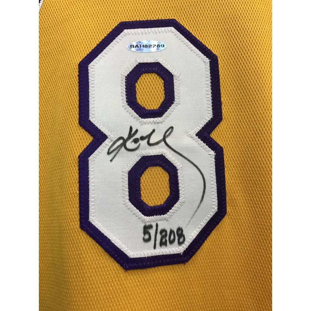 Facsimile Autographed Kobe Bryant #8 Los Angeles LA Retro Blue Reprint  Laser Auto Basketball Jersey Size Men's XL
