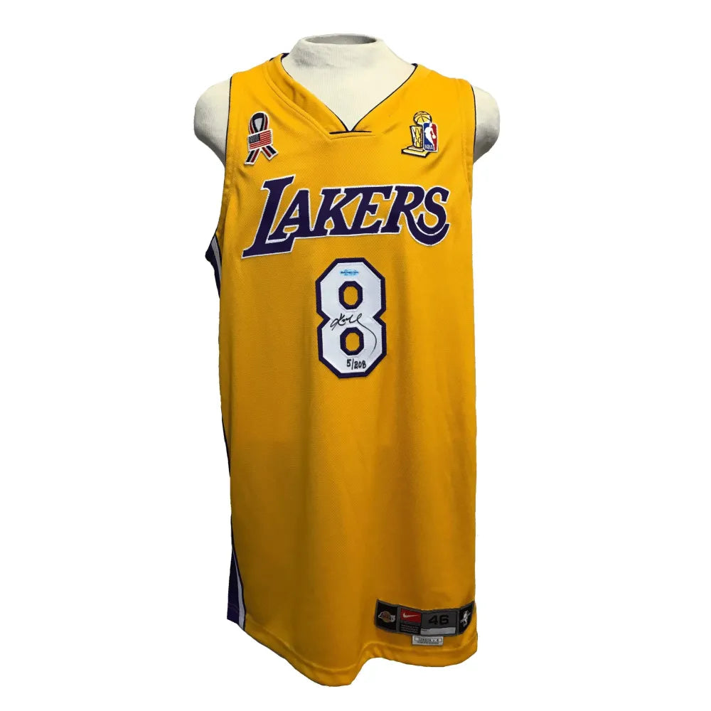 Kobe Bryant Los Angeles Lakers Autographed Gold Nike Jersey with