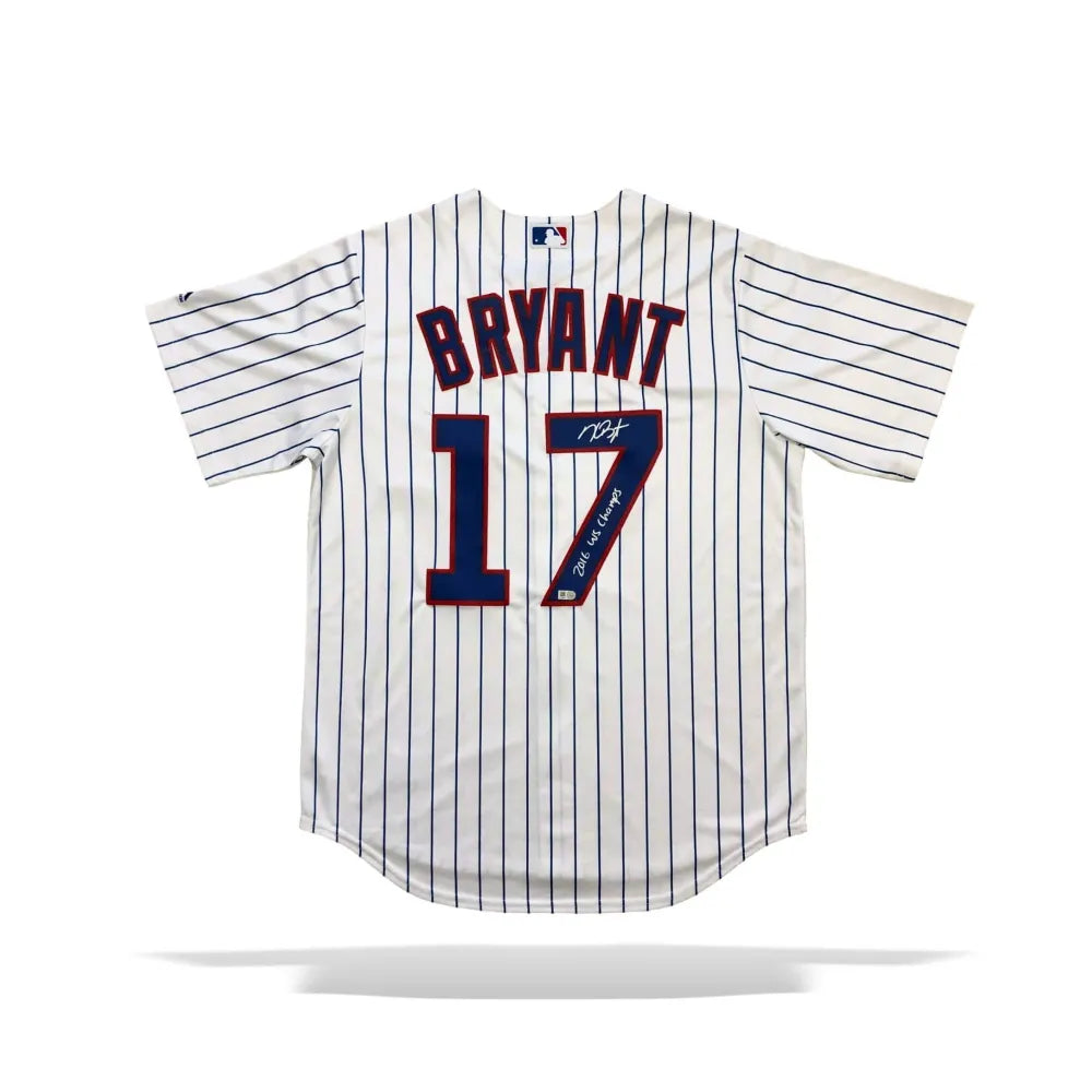 Kris Bryant Signed Inscribed 16 WS Champs Cubs Jersey MLB COA