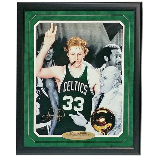 Larry Bird Signed Celtics 16X20 #D/33 Steiner COA Autograph Framed Magic 16X