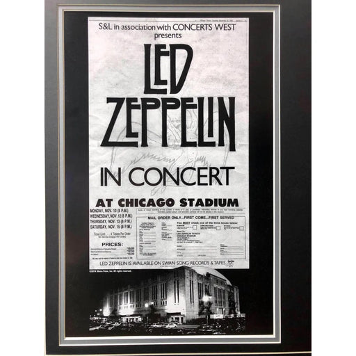 Led Zeppelin Framed Last Concert Chicago Stadium Ticket Collage Autographs
