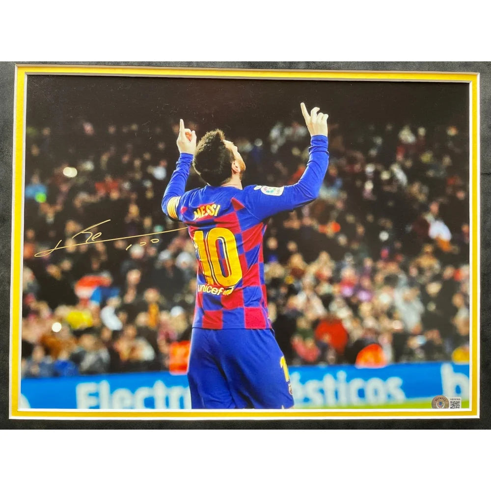 Lionel Messi Autographed 'Barcelona' Tegata