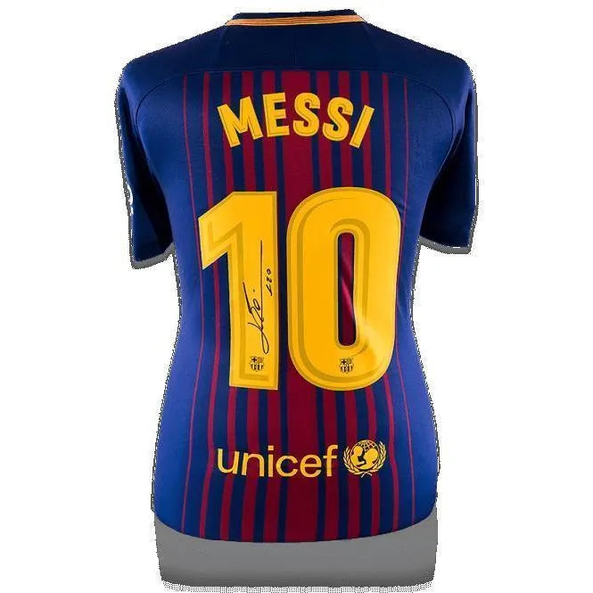 Official shirt from the 19/20 season FC Barcelona Home Kit with Leo Me