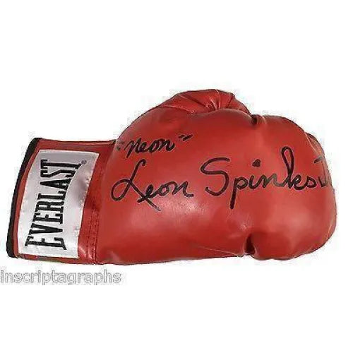 Leon Spinks Jr. Full Name Signed Boxing Glove #D/10 Neon Autograph Ali