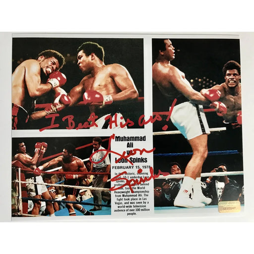 Leon Spinks Signed 8X10 Inscribed I Beat His A$$ COA Inscriptagraphs 8X Muhammad