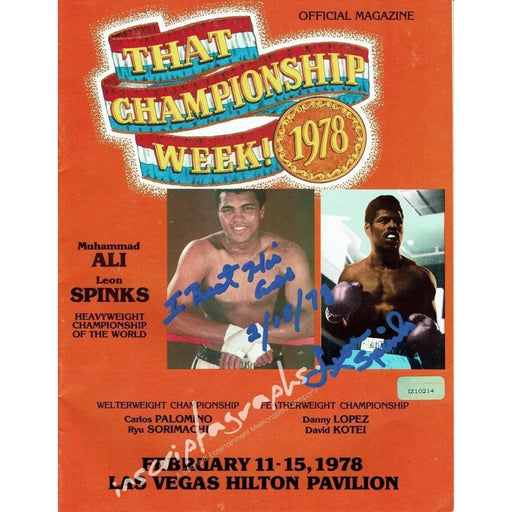 Leon Spinks Signed Muhammad Ali 1978 Official Fight Program COA Inscriptagraphs