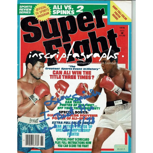 Leon Spinks Signed Muhammad Ali 1978 Super Fight Magazine COA Inscriptagraphs