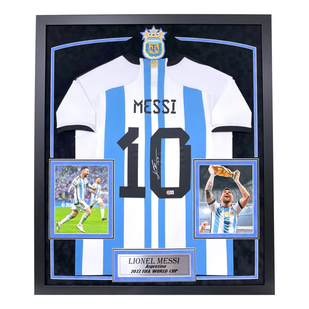 Lionel Messi Autographed Argentina World Cup 2022 Jersey Framed BAS Signed  Leo - Inscriptagraphs Memorabilia