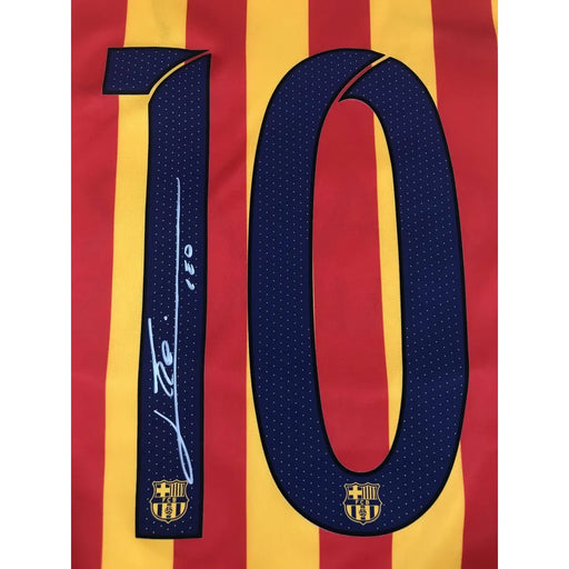 Lionel Messi Signed 2015 Barcelona Away Jersey Leo Icons COA Shirt Autograph