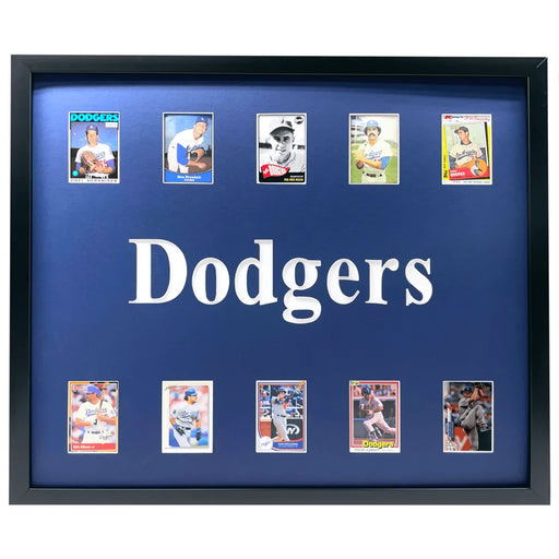 Los Angeles Dodgers Legends Framed 10 Baseball Card Collage Lot Koufax Kershaw