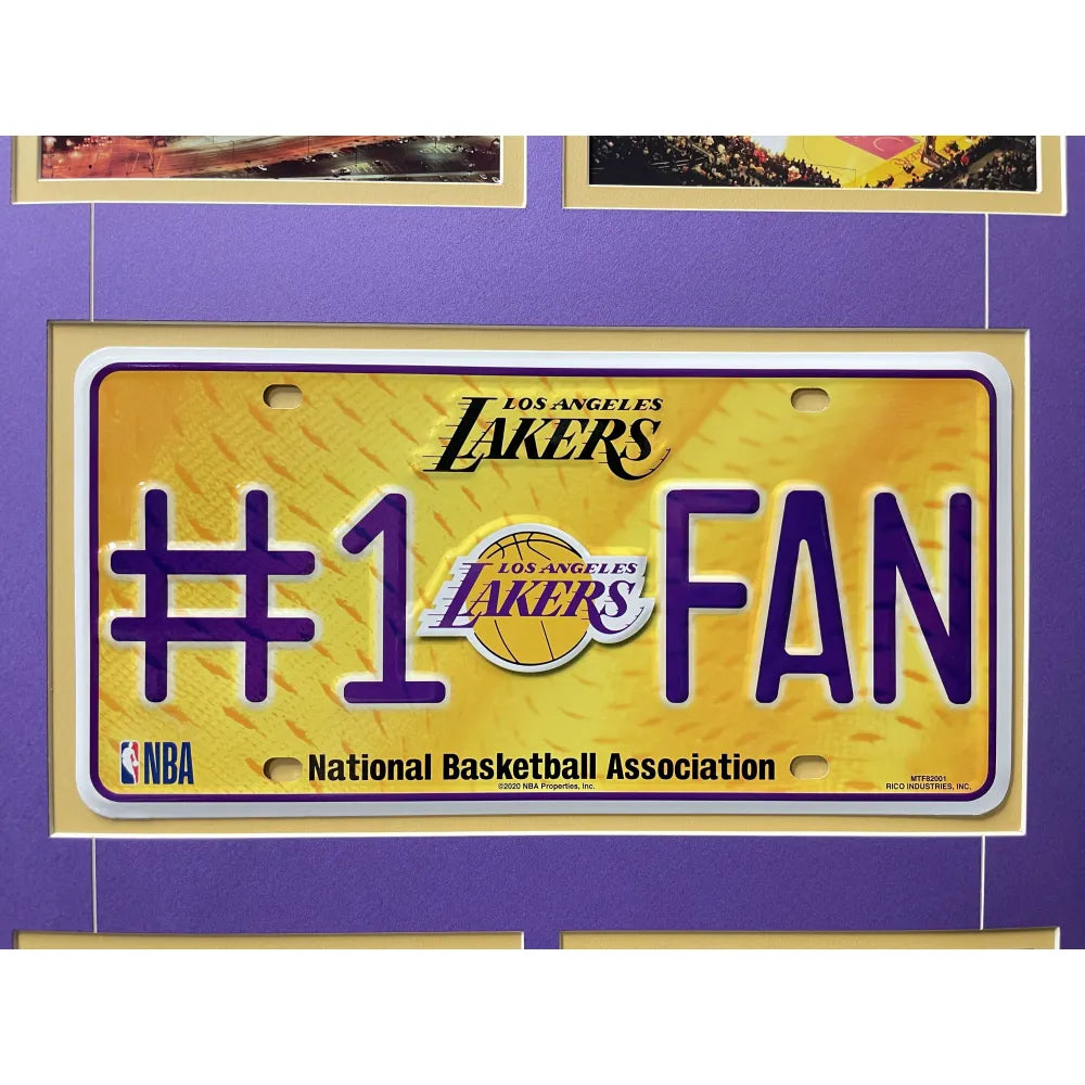 Los Angeles Lakers Fan License Plate Framed Collage Memorabilia