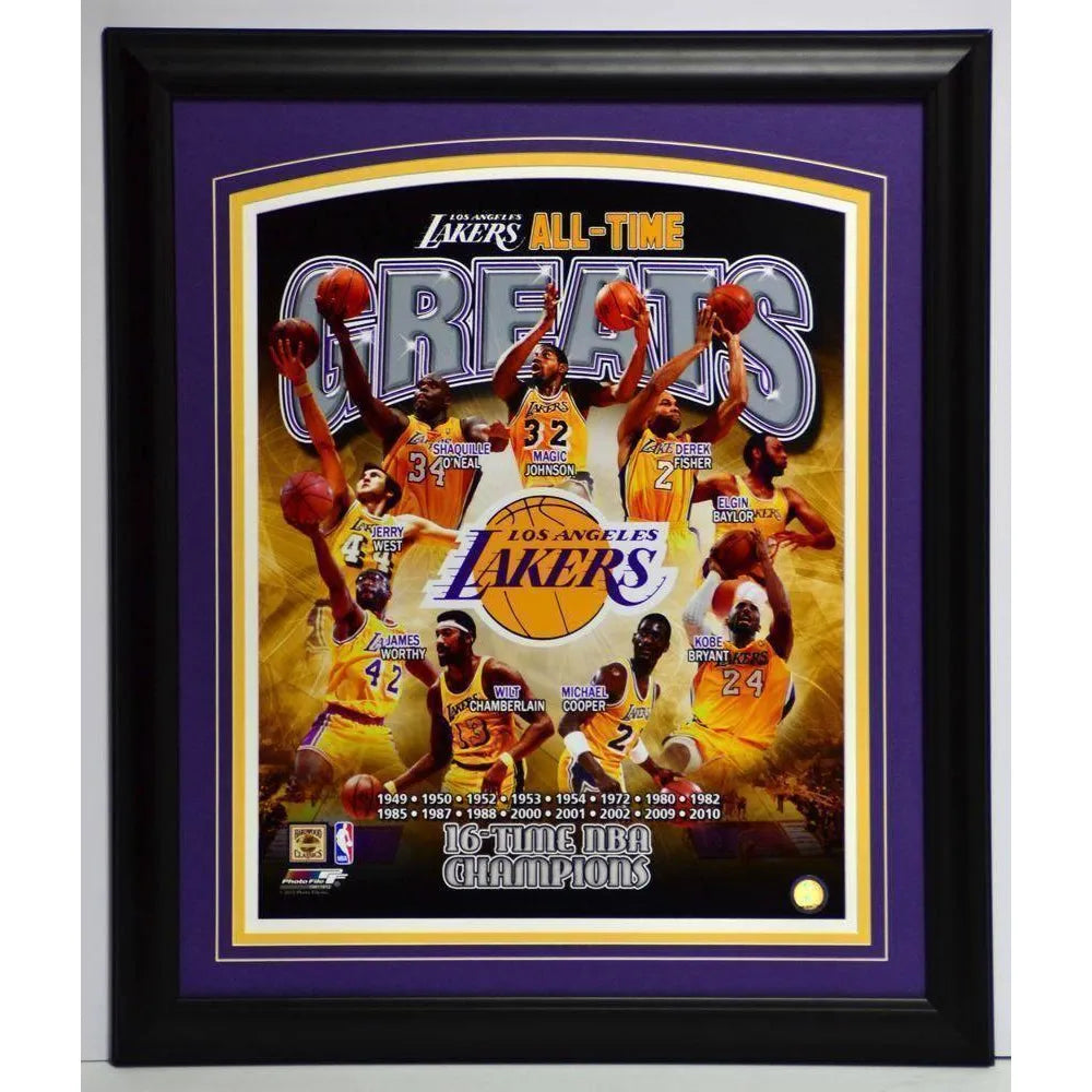 Bleachers Sports Music & Framing — Kobe Bryant Los Angeles Lakers 16x20  Photo and Commemorative Hall of Fame Plate - Framed