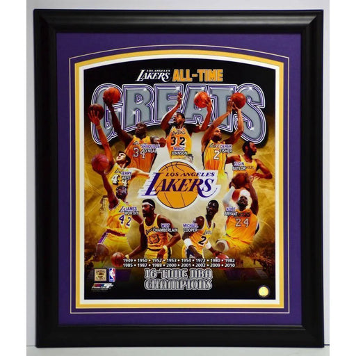 Los Angeles Lakers Legends Championship 20X24 Framed 16X20 Magic Kobe Shaq Wilt