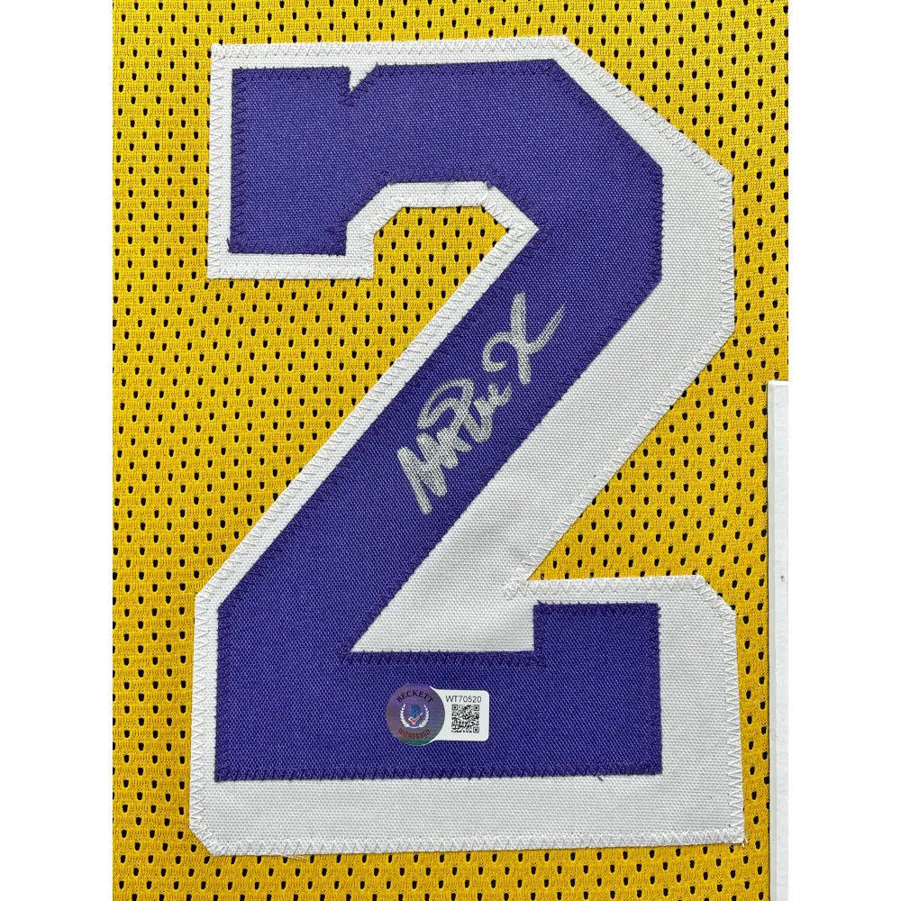 Magic Johnson Autographed Los Angeles Lakers Jersey Framed