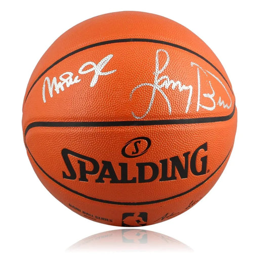 Magic Johnson Larry Bird Dual Signed Basketball LA Lakers Celtics JSA COA