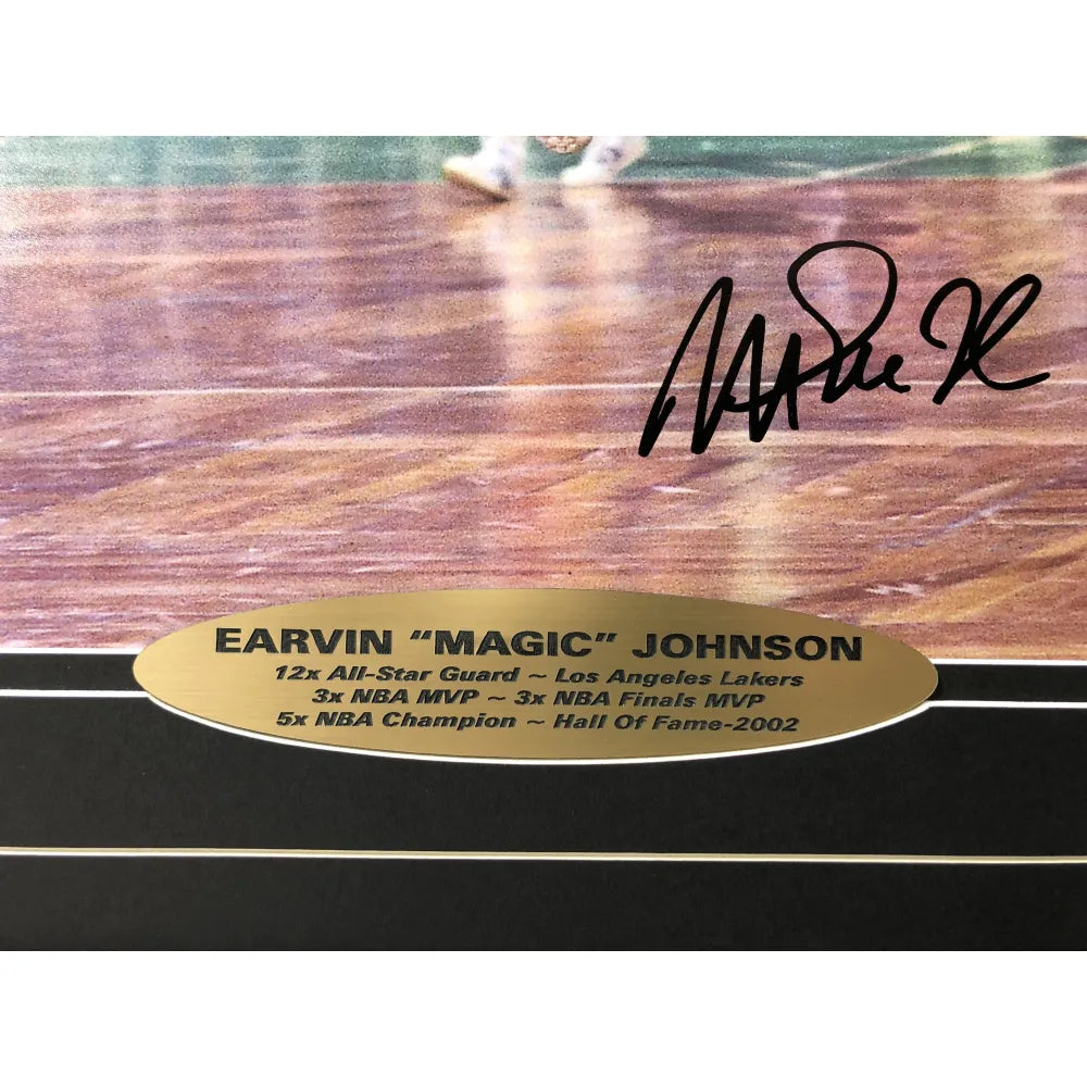 Magic Johnson & James Worthy signed 16x20 Photo Lakers autograph A ~  PSA/DNA COA