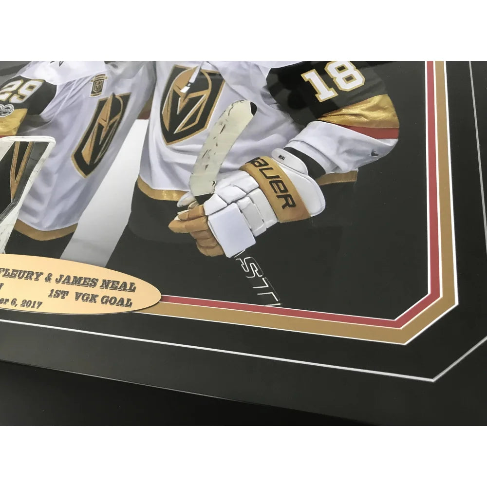 Marc-Andre Fleury / James Neal Dual Signed Vegas Golden Knights Framed  16X20 COA - Inscriptagraphs Memorabilia - Inscriptagraphs Memorabilia