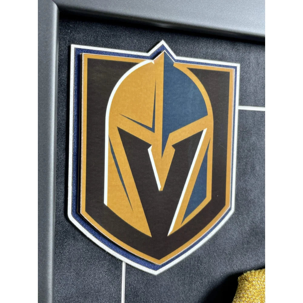 Framed Marc-Andre Fleury Las Vegas Golden Knights Autographed Black Adidas Authentic  Jersey with Inaugural Season