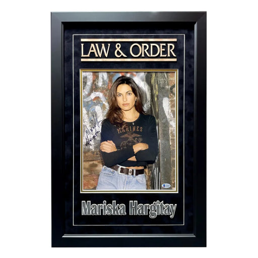 Mariska Hargitay Signed Law & Order SVU 11x14 Photo Framed BAS COA Olivia Benson