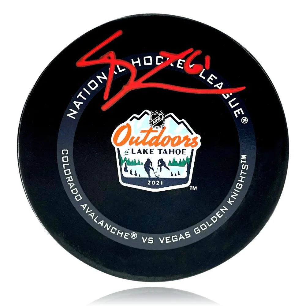 Mark Stone Autographed Vegas Golden Knights Puck Lake Tahoe NHL Outdoors 2/20/21