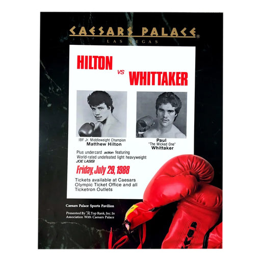 Matthew Hilton vs Paul Whittaker 22x28 Poster - COA Owned By Caesars 7/29/1988