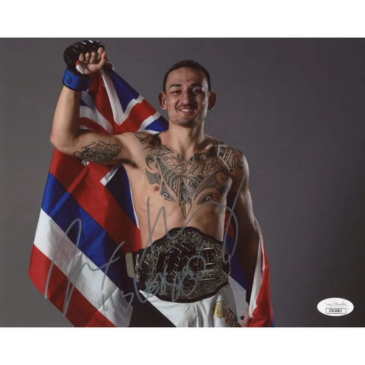 Max Holloway Hand Signed 8x10 Photo UFC Fighter JSA COA Autograph Hawaii Flag