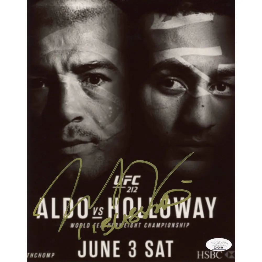 Max Holloway Hand Signed 8x10 Photo UFC Fighter JSA COA Autograph Poster Aldo