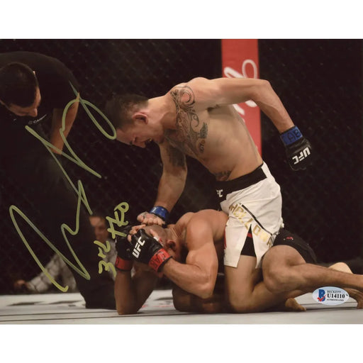 Max Holloway Hand Signed Inscribed 3rd TKO 8x10 Photo UFC Fighter BAS COA