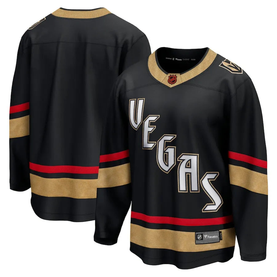 New Custom Vegas Golden Knights Jersey 2022 Black Reverse Retro