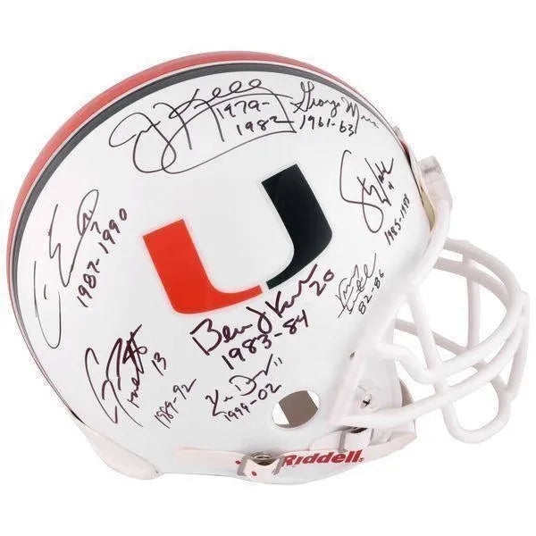 Miami Hurricanes Quarterback Legends Signed Proline Helmet COA Fanatic Autograph
