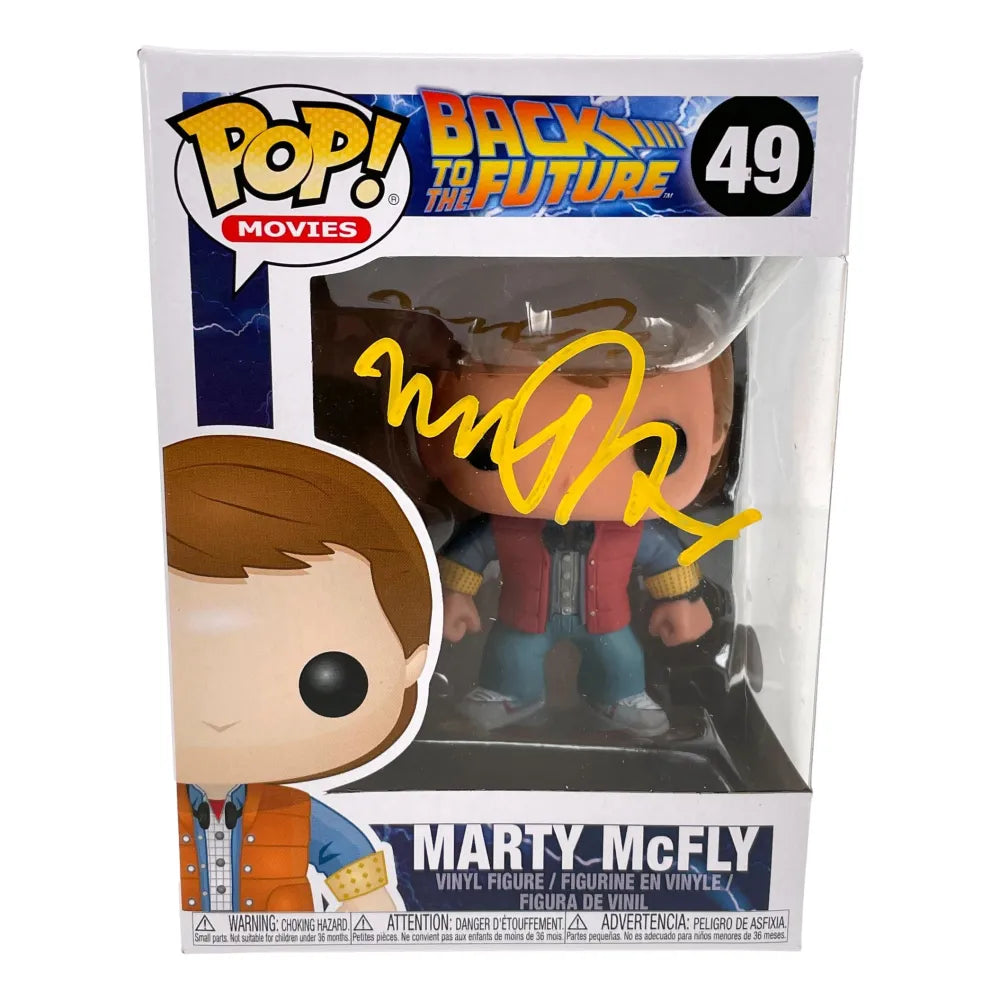Michael J. Fox Autographed Back to the Future Funko Pop #49 Marty McFly JSA COA