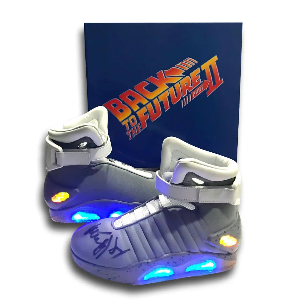 Michael J. Fox Signed Back To The Future Air Mag Shoes Pair COA Autograph