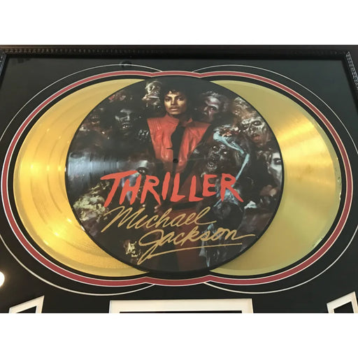 Michael Jackson Thriller LP Gold Record Photo Disk Collage Facsimile Signed