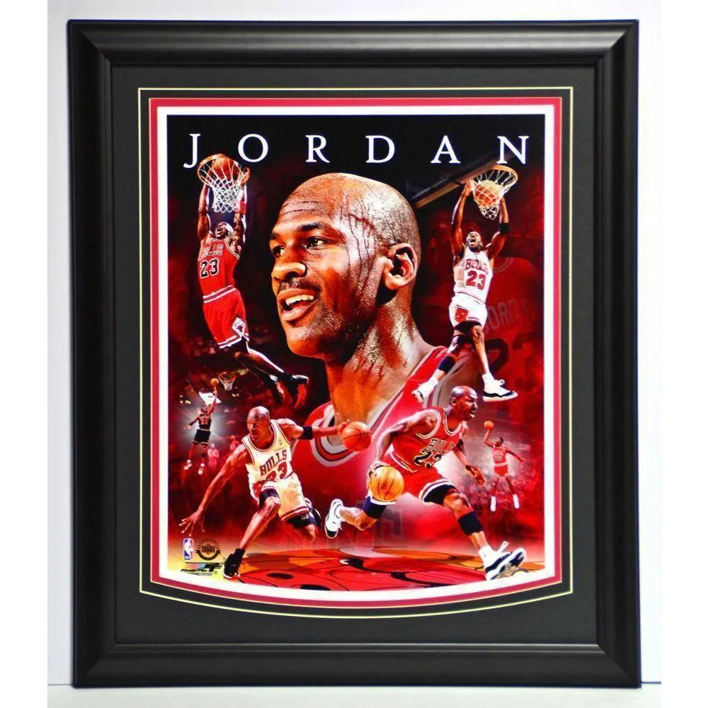 Michael Jordan Bulls Championship 20X24 Framed Collage 16X20 Chicago NBA Finals